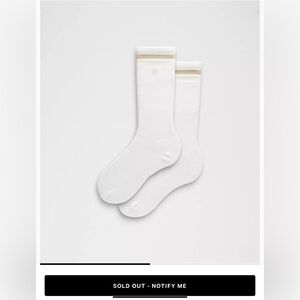 lululemon Unisex Daily Essentials Crew Socks, Stripe, M, white,Tan,Cream